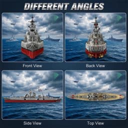 1:200 KMS Bismarck Battleship Building Blocks Building Blocks Sets Technicial Large Warship Navy Ship Assembly Brick Model Kit Toy Adults DIY Gift 6956PCS