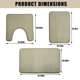 3-Piece Microfiber Bath Rug Set, Soft Non-Slip Washable Bathroom Mats for Shower Toilet Sink Wet Floor