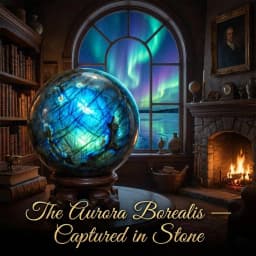 Natural Labradorite Crystal Sphere Ball 1.6-2.8in with Wood Base Large Handmade Aurora Flash Iridescent Labradorescence High Quality Home Decor Desk Ornament Office Decor Room Decor Bedroom Decor Table Centerpiece Collectible Specimen Wooden Stand Display