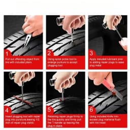 1Set Auto Bike Tire Repair Tool Kit 45 PCS Studding Set for Motorcycle Car Puncture Plug Accessories Tyre Repair Kit Garage Tools Motorcycle Tools