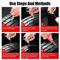 1Set Auto Bike Tire Repair Tool Kit 45 PCS Studding Set for Motorcycle Car Puncture Plug Accessories Tyre Repair Kit Garage Tools Motorcycle Tools