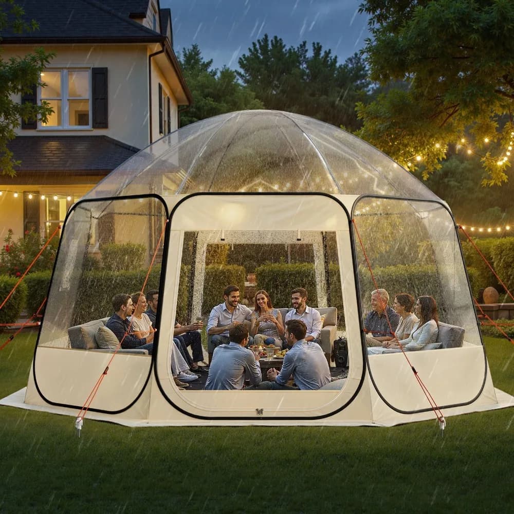 Pop Up Clear Bubble Sports Tent Weatherproof 10x9.2ft/11x10.2/12x11.1/15x13.8ft
