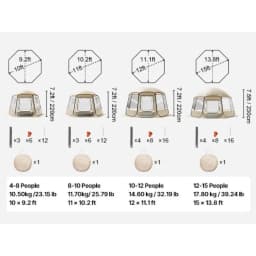 Pop Up Clear Bubble Sports Tent Weatherproof 10x9.2ft/11x10.2/12x11.1/15x13.8ft