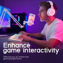 Esports USB Gaming Microphone with Boom Arm Stand, Desktop Mic for Live Streaming Recording, PC Gaming Broadcast Equipment
