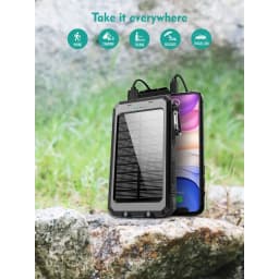 10000mAh Solar Charger Portable Power Bank USB-C Port Mobile Battery Pack for Phone,Solar power bank, portable power bank, external battery, strong light LDE light, suitable for all smartphones,Suitable for outdoor camping and hiking