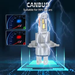 2PCS Car LED Bulbs H1 H7 H11 High/ Low Beam H4 9005/HB3 9006/HB4 9012 Headlight Bulbs 30000LM 6000K White 1:1 Mini Size Fog Light Bulbs 70000hrs Lifespan Plug& Play DC12V Cars