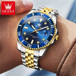 OLEVS 9809 Quartz Movement Watch Submarine Timing Function 30m Waterproof Night Light Function Calendar Window Watch For Men