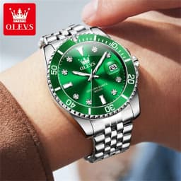 OLEVS 9809 Quartz Movement Watch Submarine Timing Function 30m Waterproof Night Light Function Calendar Window Watch For Men