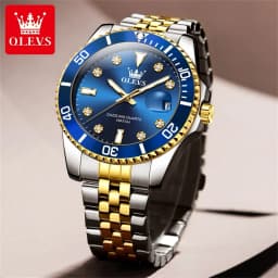 OLEVS 9809 Quartz Movement Watch Submarine Timing Function 30m Waterproof Night Light Function Calendar Window Watch For Men
