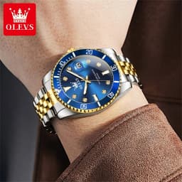 OLEVS 9809 Quartz Movement Watch Submarine Timing Function 30m Waterproof Night Light Function Calendar Window Watch For Men