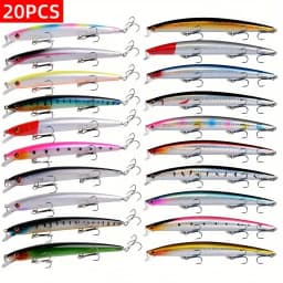 20pcs/lot Big Fishing Lure Set, Minnow Fishing Lure, Hard Artificial Bait