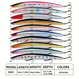 20pcs/lot Big Fishing Lure Set, Minnow Fishing Lure, Hard Artificial Bait