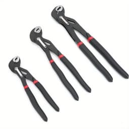 3‑Piece Quick Release Groove Joint Water Pump Pliers Set, Drop Forged Chrome Vanadium Steel, 8/10/12 Inch Black Hand Tool for Plumbing Repair
