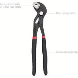 3‑Piece Quick Release Groove Joint Water Pump Pliers Set, Drop Forged Chrome Vanadium Steel, 8/10/12 Inch Black Hand Tool for Plumbing Repair