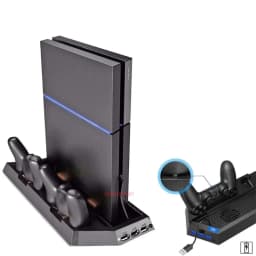 For PS4 Cooling Station Vertical Stand 2 Controller Charging Dock For PlayStation 4,Game controller cooler accessories, cooling control bracket, cooler fan