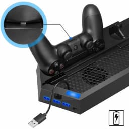 For PS4 Cooling Station Vertical Stand 2 Controller Charging Dock For PlayStation 4,Game controller cooler accessories, cooling control bracket, cooler fan