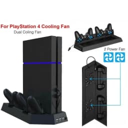 For PS4 Cooling Station Vertical Stand 2 Controller Charging Dock For PlayStation 4,Game controller cooler accessories, cooling control bracket, cooler fan