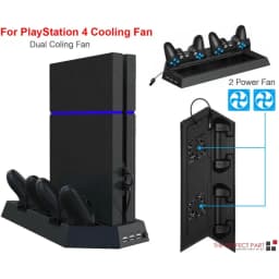 For PS4 Cooling Station Vertical Stand 2 Controller Charging Dock For PlayStation 4,Game controller cooler accessories, cooling control bracket, cooler fan