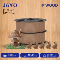 JAYO 2*1.1KG Wood PLA 3D Filament 1.75mm 1.1KG/Roll PLA Wood Texture 3D Printer Filament 10-15% Wood Fiber 3D Printing Materials