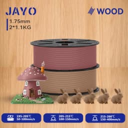 JAYO 2*1.1KG Wood PLA 3D Filament 1.75mm 1.1KG/Roll PLA Wood Texture 3D Printer Filament 10-15% Wood Fiber 3D Printing Materials