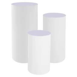 Pedestal Display Stand, PVC Cylinder Pedestal Stand, Free Standing 3pcs Pedestal Stand, for Weddings, Stores, Birthdays, Baby Showers