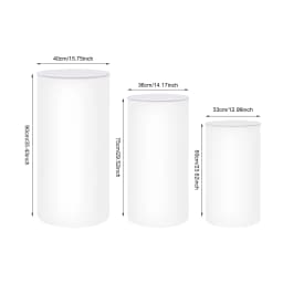 Pedestal Display Stand, PVC Cylinder Pedestal Stand, Free Standing 3pcs Pedestal Stand, for Weddings, Stores, Birthdays, Baby Showers