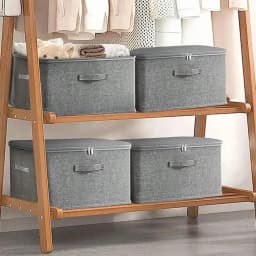 4-Pack Extra Large Fabric Storage Boxes With Linen Cover And Plastic Tray Foldable Storage Organizer For Bedding, Suitable For Wardrobes, Bedrooms, Kitchens, Books Multi-Purpose Storage Organizer