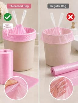 200Pcs Pink & White Drawstring Trash Bags – 4–5 Gallon Small Garbage Bags, Heavy Duty Leakproof Odor-Control Liners For Bathroom, Kitchen, Bedroom & Home Use, Durable Strong Household Waste Bags