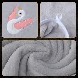 3-Piece Towel Set, 1 Bath Towel + 2 Hand Towels, Elegant Swan Embroidery Pattern, Soft and Comfortable, Skin-Friendly, Highly Absorbent, Quick-Drying Towel, Coral Fleece Material