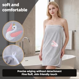 3-Piece Towel Set, 1 Bath Towel + 2 Hand Towels, Elegant Swan Embroidery Pattern, Soft and Comfortable, Skin-Friendly, Highly Absorbent, Quick-Drying Towel, Coral Fleece Material