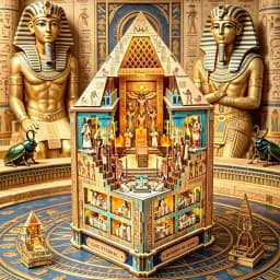 Book Nook Kit 3D Wooden Puzzle Egyptian Pharaoh MummyDIY Miniature Dollhouse Pyramid Model Building Home Decoration Gifts