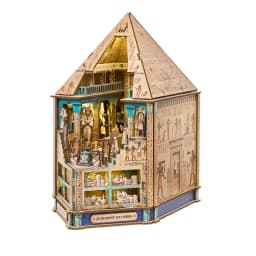 Book Nook Kit 3D Wooden Puzzle Egyptian Pharaoh MummyDIY Miniature Dollhouse Pyramid Model Building Home Decoration Gifts