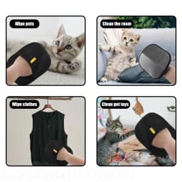 Reusable Static Pet Hair Removal Gloves Double Sided Pet Grooming Gloves Fur Remover for Pets Carpets Furniture