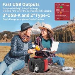 Portable Power Station 540Wh/500W(Peak 1000W) 6 x AC 110V Outlets PD 60W Portable Solar Generator CPAP Battery Power Outage Supplies Emergency Backup Power for Outdoor RV/Van Camping Fishing,Outdoor Energy Camping Travel(Solar panels sold separately)