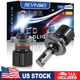 BEVINSEE H4 H7 H1 H11 H3 9004 9007 9008 LED Headlight Bulbs 50W 6000LM HB3/9005 HB4/9006 880/881 LED Fog Lights 6000K Mini Size