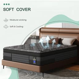 Queen Mattress, 12 Inch Hybrid Queen Size Mattress in a Box Memory Foam & Individual Pocket Springs, Medium Firm Feel, Motion Isolation, Pressure Relief, Edge Support, Help with Back Pain