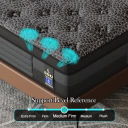 Queen Mattress, 12 Inch Hybrid Queen Size Mattress in a Box Memory Foam & Individual Pocket Springs, Medium Firm Feel, Motion Isolation, Pressure Relief, Edge Support, Help with Back Pain