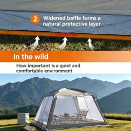 Outdoor Mosquito Net Gazebo Tent for 4-8 Person, Fine Mesh Netting, Breathable Sun Protection Top, Spacious Durable Wind Resistant Frame, Easy Setup Portable Pop Up, Camping Backyard Picnic Party Pavilion, All Season Shade Shelter