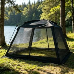 Outdoor Mosquito Net Gazebo Tent for 4-8 Person, Fine Mesh Netting, Breathable Sun Protection Top, Spacious Durable Wind Resistant Frame, Easy Setup Portable Pop Up, Camping Backyard Picnic Party Pavilion, All Season Shade Shelter