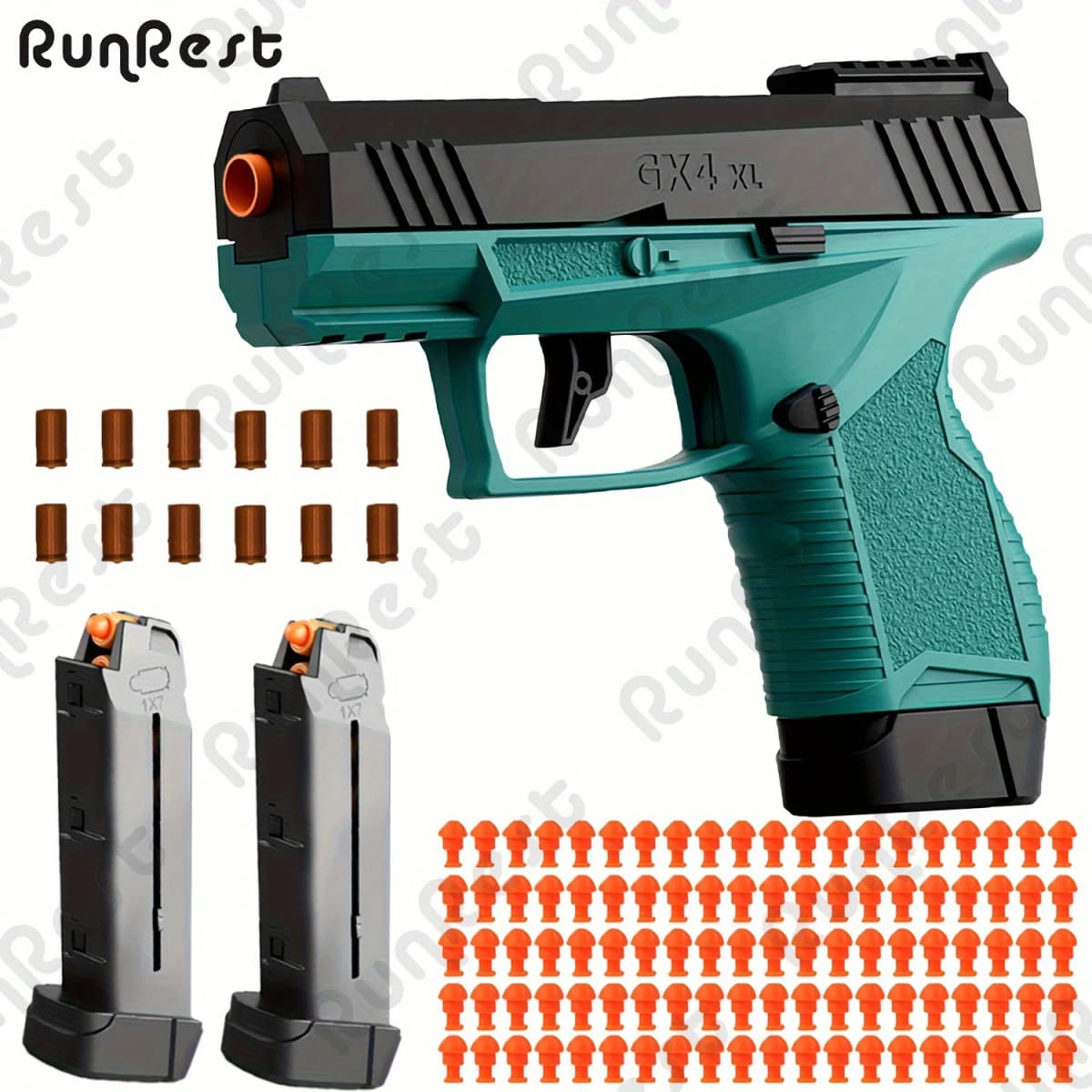 Soft Bullet Gun Toy Pistol with 100 Bullets, 12 Shells, and 2 Magazines New Toy Gun Pistol Hollow Hanging Machine, Toy Foam Blas