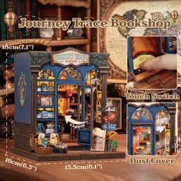 Original CUTEBEE 241pcs Journey Trace Bookshop Book Nook Kit joy nook DIY Miniature House Kit for Adults Booknook Bookstore Bookshelf 3D Wooden Puzzles Gifts for Women Teenagers tinycraft 3D Wooden Puzzle Bookshelf Insert Decor with LED Light girl Gifts
