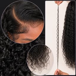 TIMOPOL 22 Inch Jerry Curl Human Hair Wig for Black Women, 13x4 HD Lace Front Wig, Natural Black Long Curly Wig, Soft Full and Natural Looking