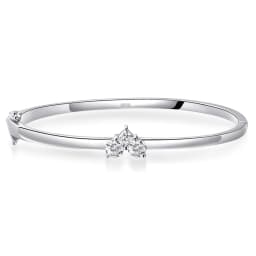 D Color VVS1 Moissanite Bangle, GRA‑Certified S925 Sterling Silver Dainty Stackable Fine Jewelry, 17‑18cm Wrist Size Elegant Wedding Gift for Women Daily Party Wear
