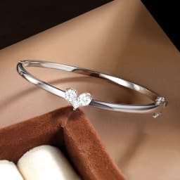 D Color VVS1 Moissanite Bangle, GRA‑Certified S925 Sterling Silver Dainty Stackable Fine Jewelry, 17‑18cm Wrist Size Elegant Wedding Gift for Women Daily Party Wear