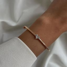 D Color VVS1 Moissanite Bangle, GRA‑Certified S925 Sterling Silver Dainty Stackable Fine Jewelry, 17‑18cm Wrist Size Elegant Wedding Gift for Women Daily Party Wear