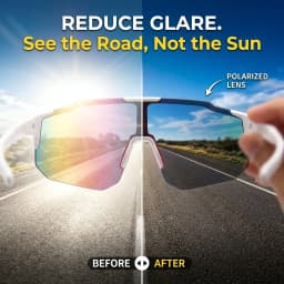 Polarized Sports Sunglasses for Men Women Photochromic Cycling Glasses UV400 Protection Windproof Goggles for Skiing Mountaineering Running Fishing Large Shield Lens Fashionable Colorful Mirrored Outdoor Sport Eyewear