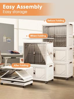Portable Folding Wardrobe Closet with Hanging Rod & Door, Large‑Capacity Freestanding Clothes Storage Armoire, Easy‑to‑Assemble Stackable Closet Organizer for Bedroom, Apartment, Dorm & Living Room