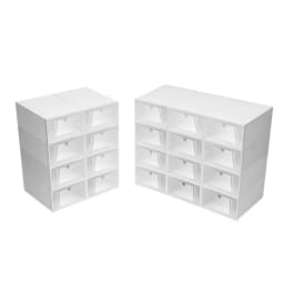 20 Transparent Pp Shoe Boxes, Each Measuring 33 X 23 X 14 Cm; Versatile Transparent Storage Boxes, Odour-Proof and Waterproof