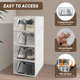 20 Transparent Pp Shoe Boxes, Each Measuring 33 X 23 X 14 Cm; Versatile Transparent Storage Boxes, Odour-Proof and Waterproof
