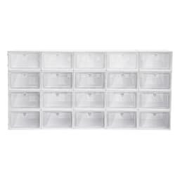 20 Transparent Pp Shoe Boxes, Each Measuring 33 X 23 X 14 Cm; Versatile Transparent Storage Boxes, Odour-Proof and Waterproof